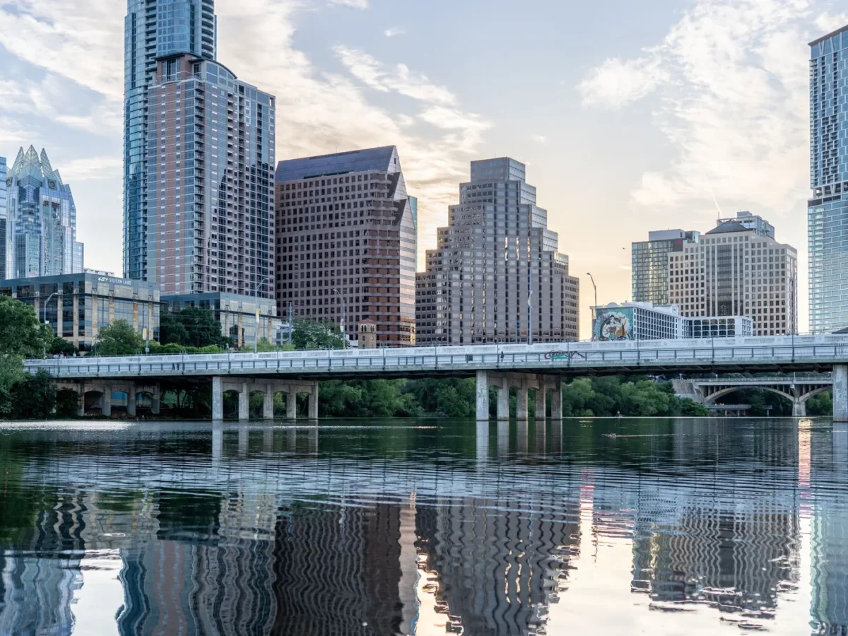 Austin skyline reflected in Lady Bird Lake