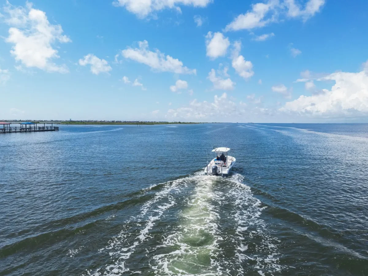 Boat crossing Corpus Christi Bay
