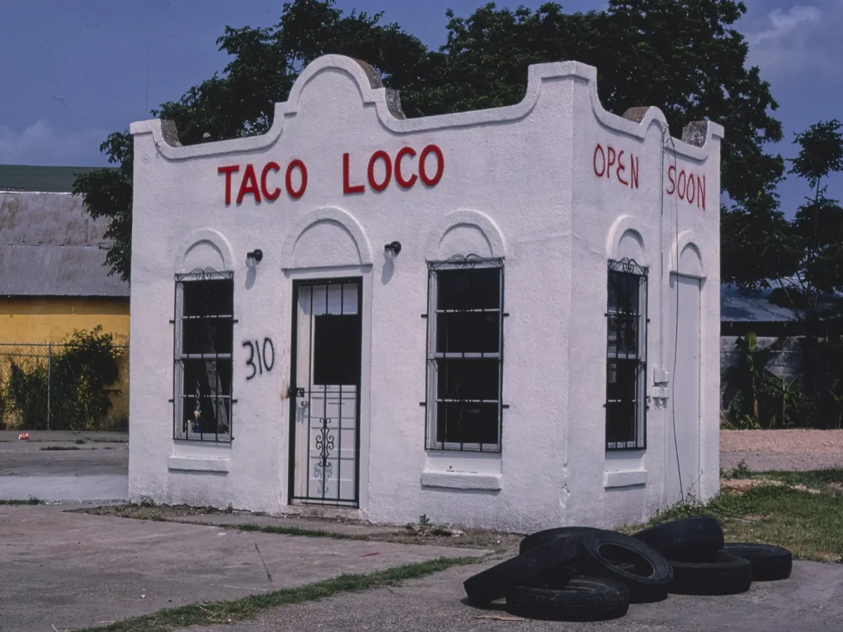 Old gas station building in Harlingen, Texas