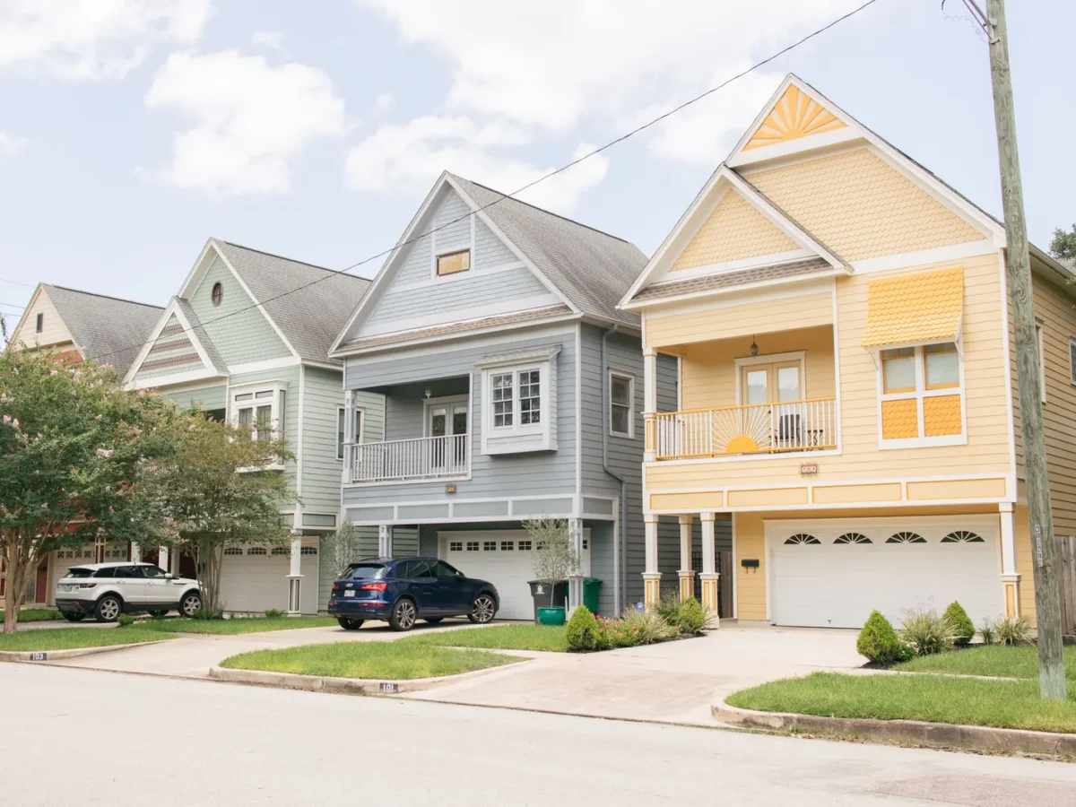 Row of homes in the Houston Heights neighborhood