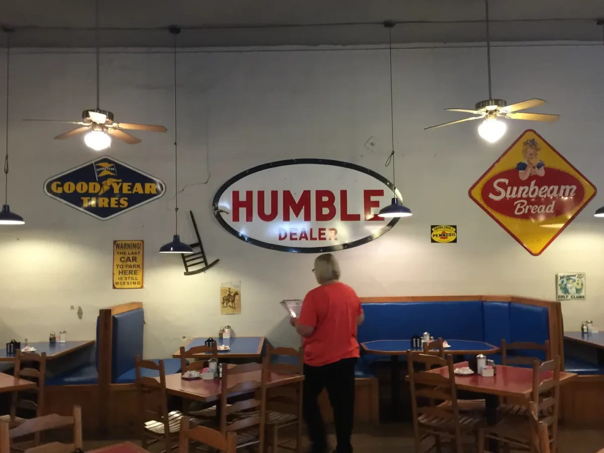 Dining room of the Humble City Cafe in Humble, Texas