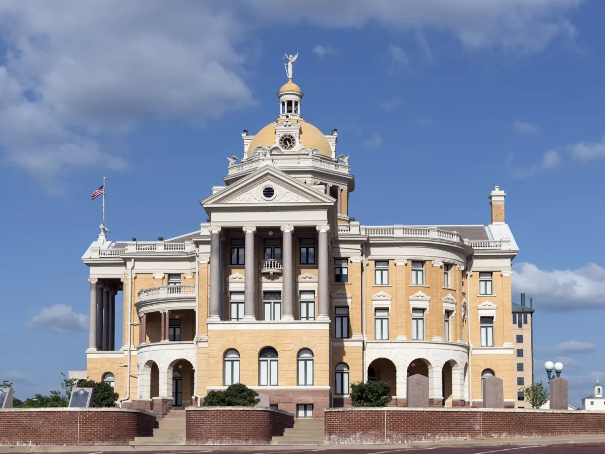 The old Harrison County Courthouse in Marshall, Texas