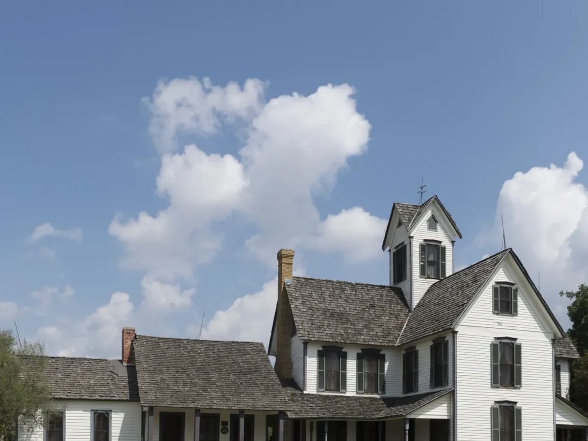Main house at the Lawrence Homestead in Opal Lawrence Historical Park, Mesquite, Texas