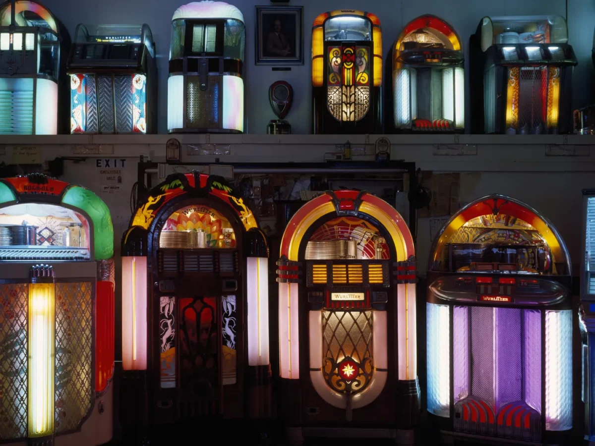 Vintage jukeboxes at Smitty's Jukebox Museum in Pharr, Texas